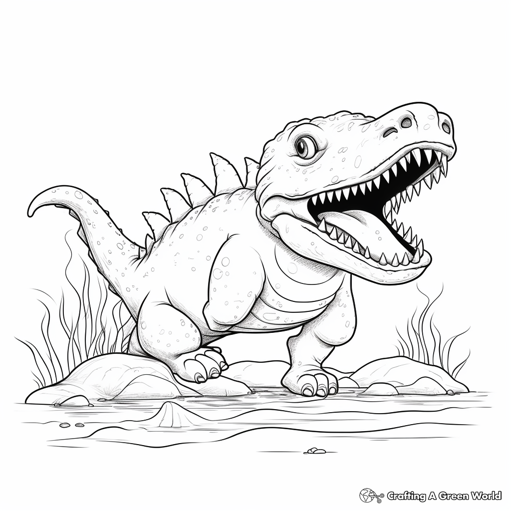 Printable Sarcosuchus Coloring Pages for Creativity 4