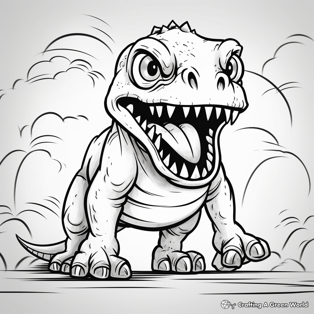 Printable Scary T Rex Coloring Pages For Halloween 1