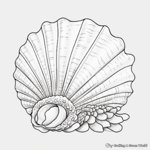 Printable Seashell Beach Coloring Pages for Artists 2
