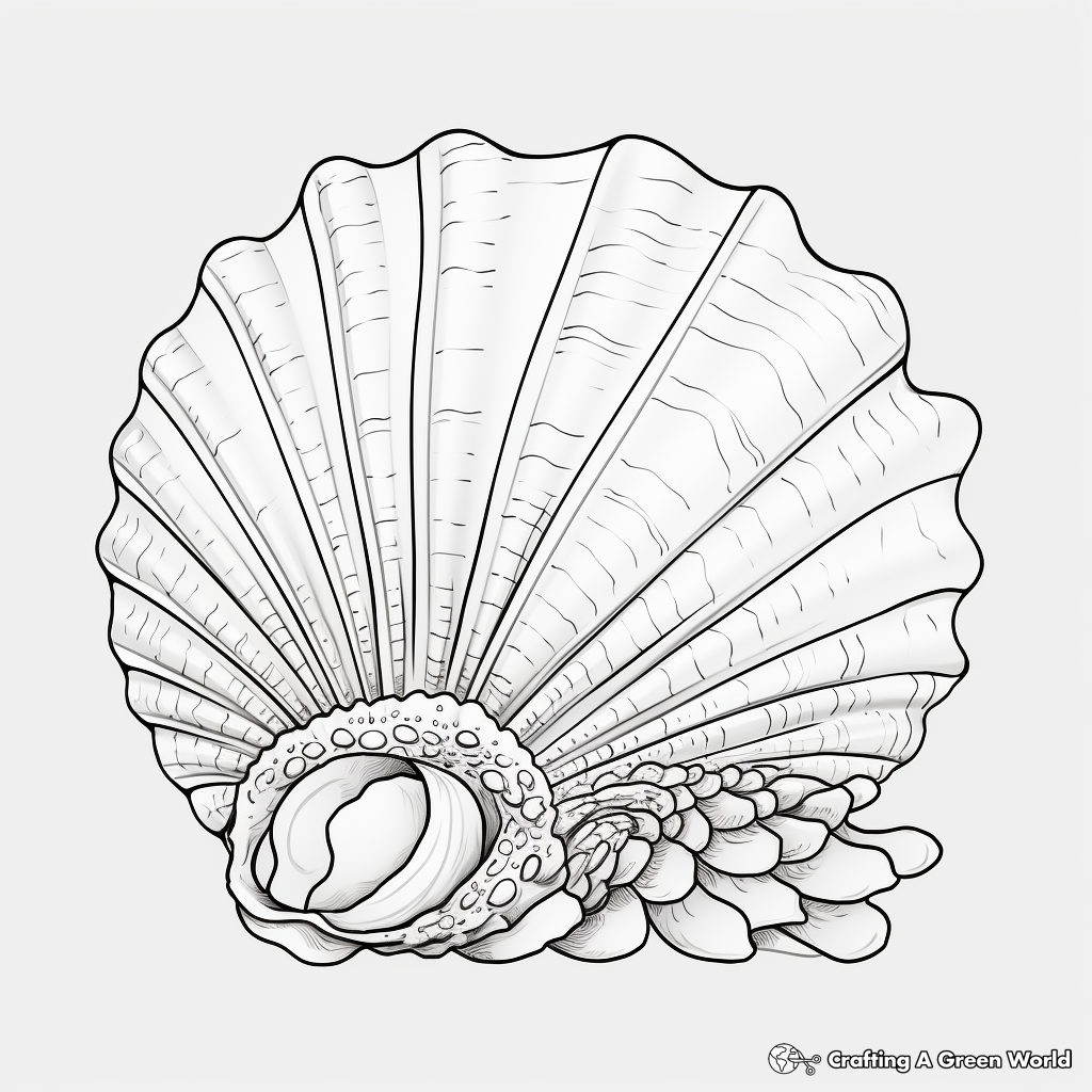 Printable Seashell Beach Coloring Pages for Artists 2