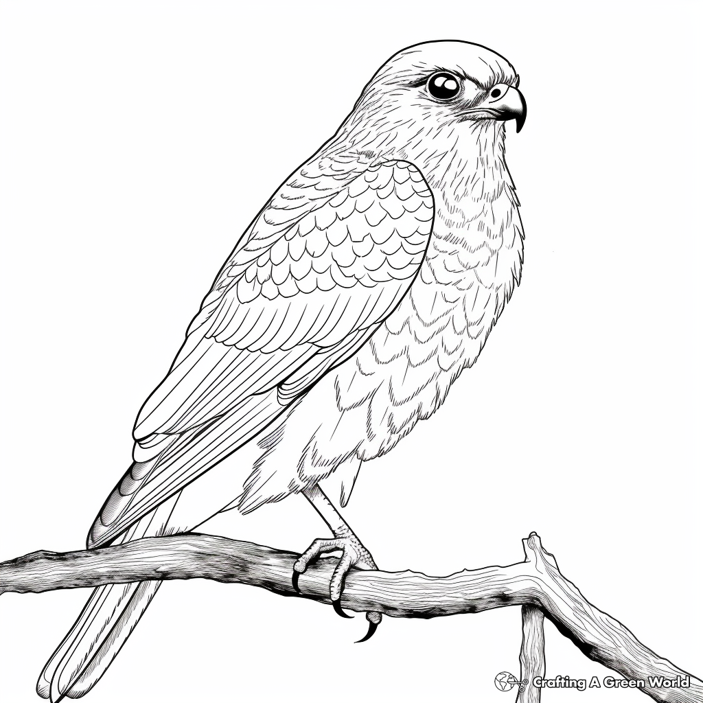 Printable Sharp-shinned Hawk Coloring Pages 1