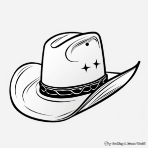 Printable Sheriff's Cowboy Hat Coloring Pages 1