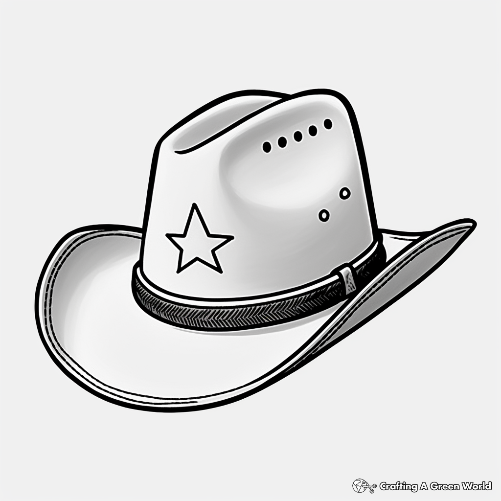 Printable Sheriff's Cowboy Hat Coloring Pages 2