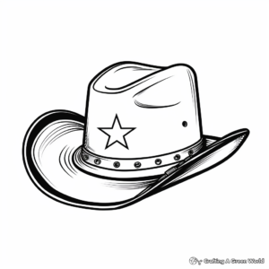 Printable Sheriff's Cowboy Hat Coloring Pages 3