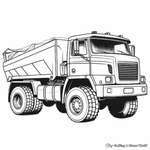 Printable Simple Dump Truck Coloring Pages for Toddlers 1