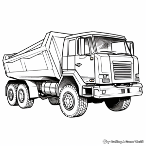 Printable Simple Dump Truck Coloring Pages for Toddlers 2