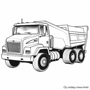 Printable Simple Dump Truck Coloring Pages for Toddlers 4