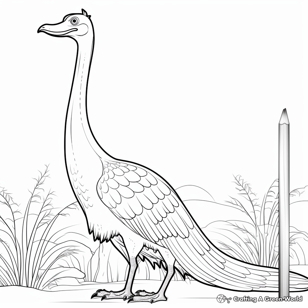 Printable Simple Therizinosaurus Coloring Pages 4