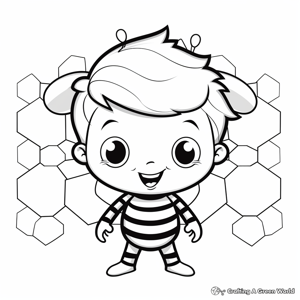 Printable Single Honeycomb Cell Coloring Pages 3
