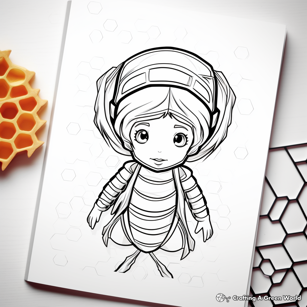 Printable Single Honeycomb Cell Coloring Pages 4