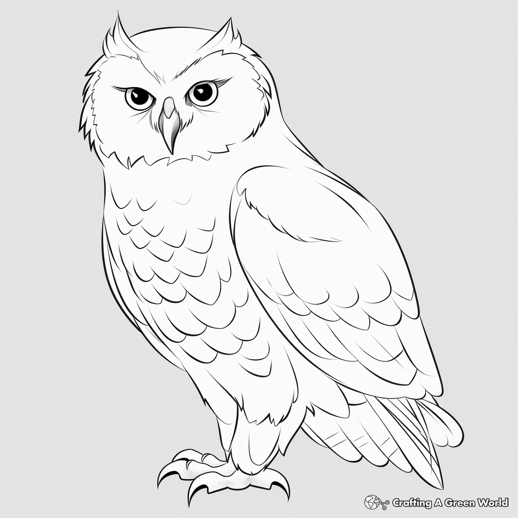 Printable Snowy Owl Coloring Pages for Artists 2