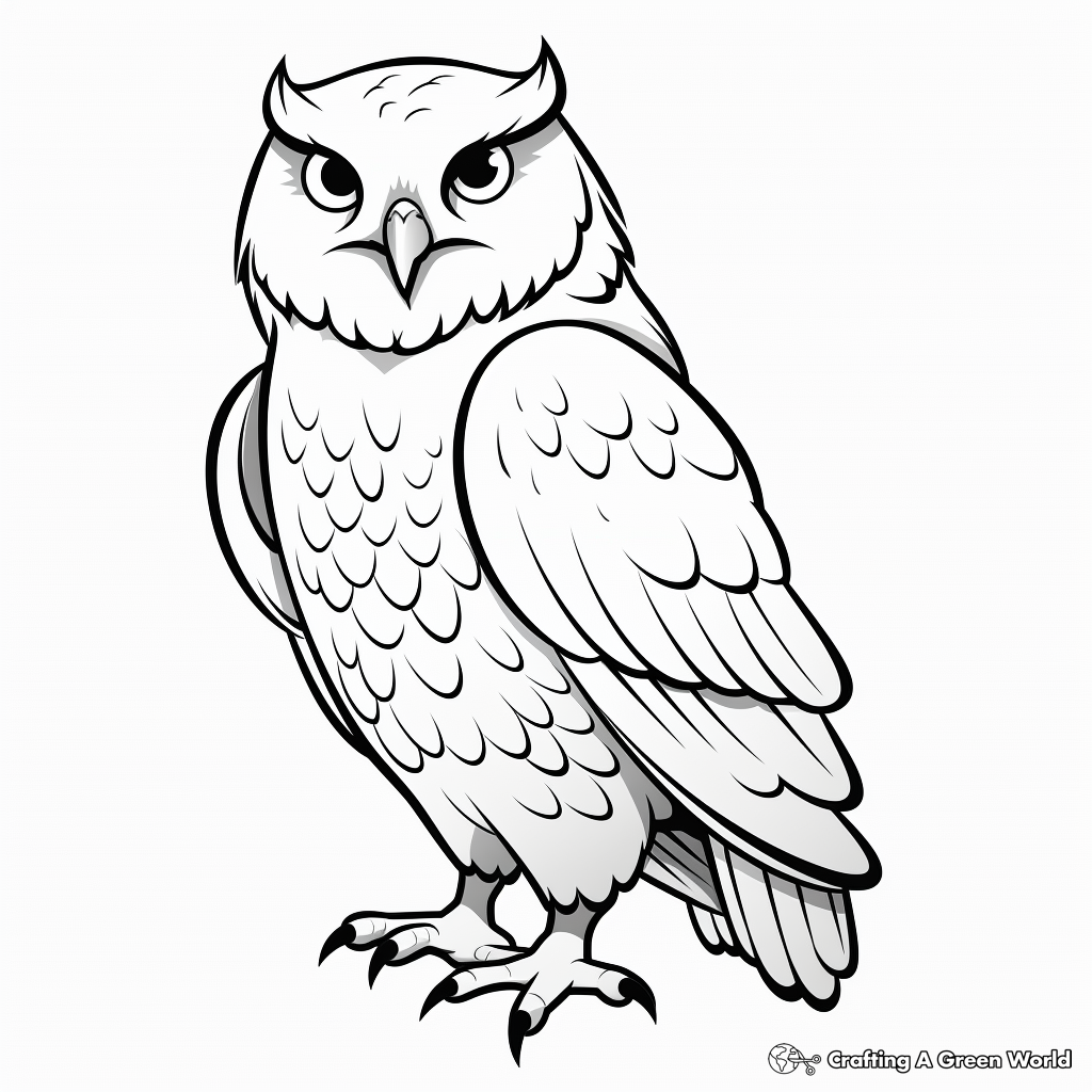 Printable Snowy Owl Coloring Pages for Artists 3