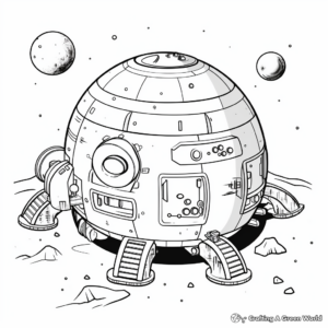 Printable Spacecraft View of Dwarf Planets Coloring Pages 2