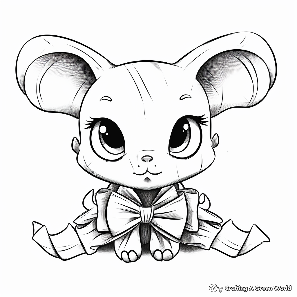 Printable Sphynx Cat with Bow Coloring Sheets 2