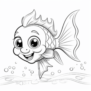 Printable Starfish Cartoon Coloring Pages for Kids 3