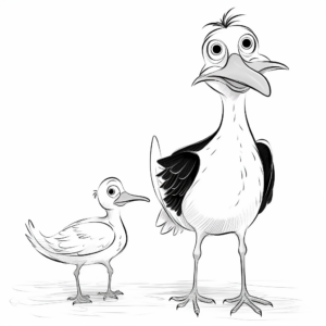 Printable Stork and Newborn Baby Coloring Pages 3