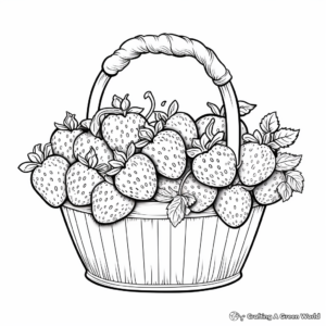 Printable Strawberries in a Basket Coloring Pages 4