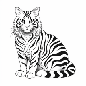 Printable Striped Maine Coon Cat Coloring Pages for Artists 1