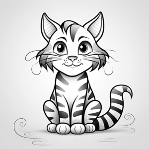 Printable Striped Maine Coon Cat Coloring Pages for Artists 2