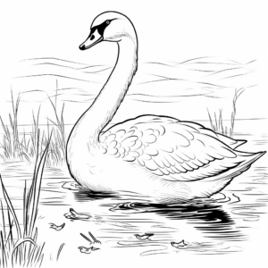 Printable Swan Coloring Pages for Artists 1