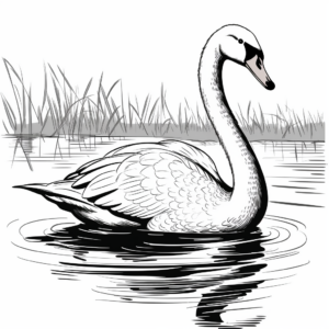 Printable Swan Coloring Pages for Artists 2