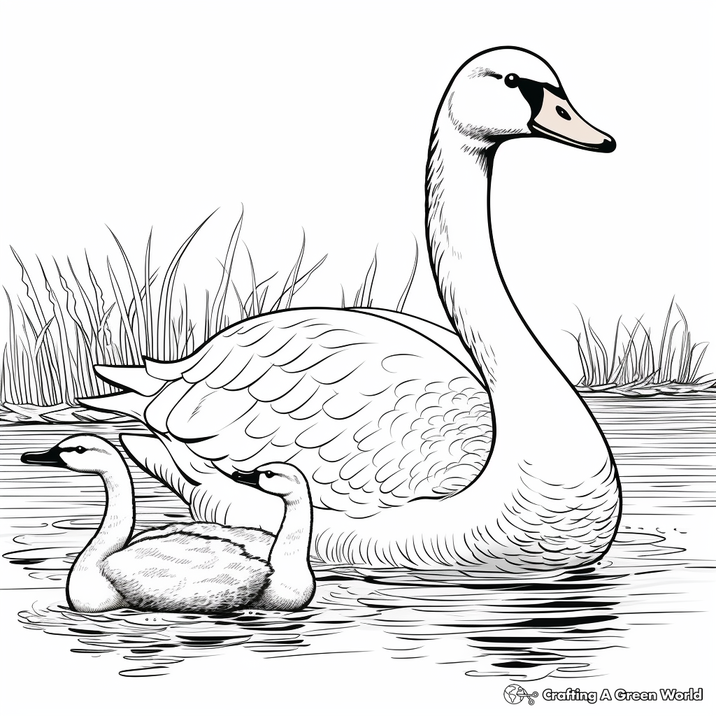 Printable Swan Coloring Pages for Artists 3