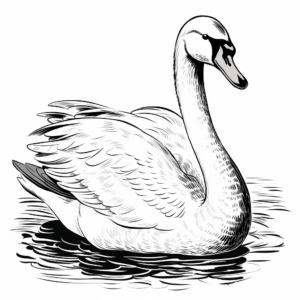 Printable Swan Coloring Pages for Artists 4