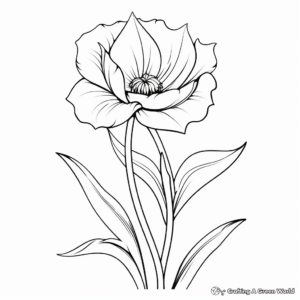 Printable Tulip Flower Coloring Sheets 3