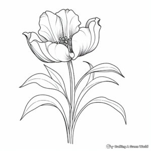 Printable Tulip Flower Coloring Sheets 4