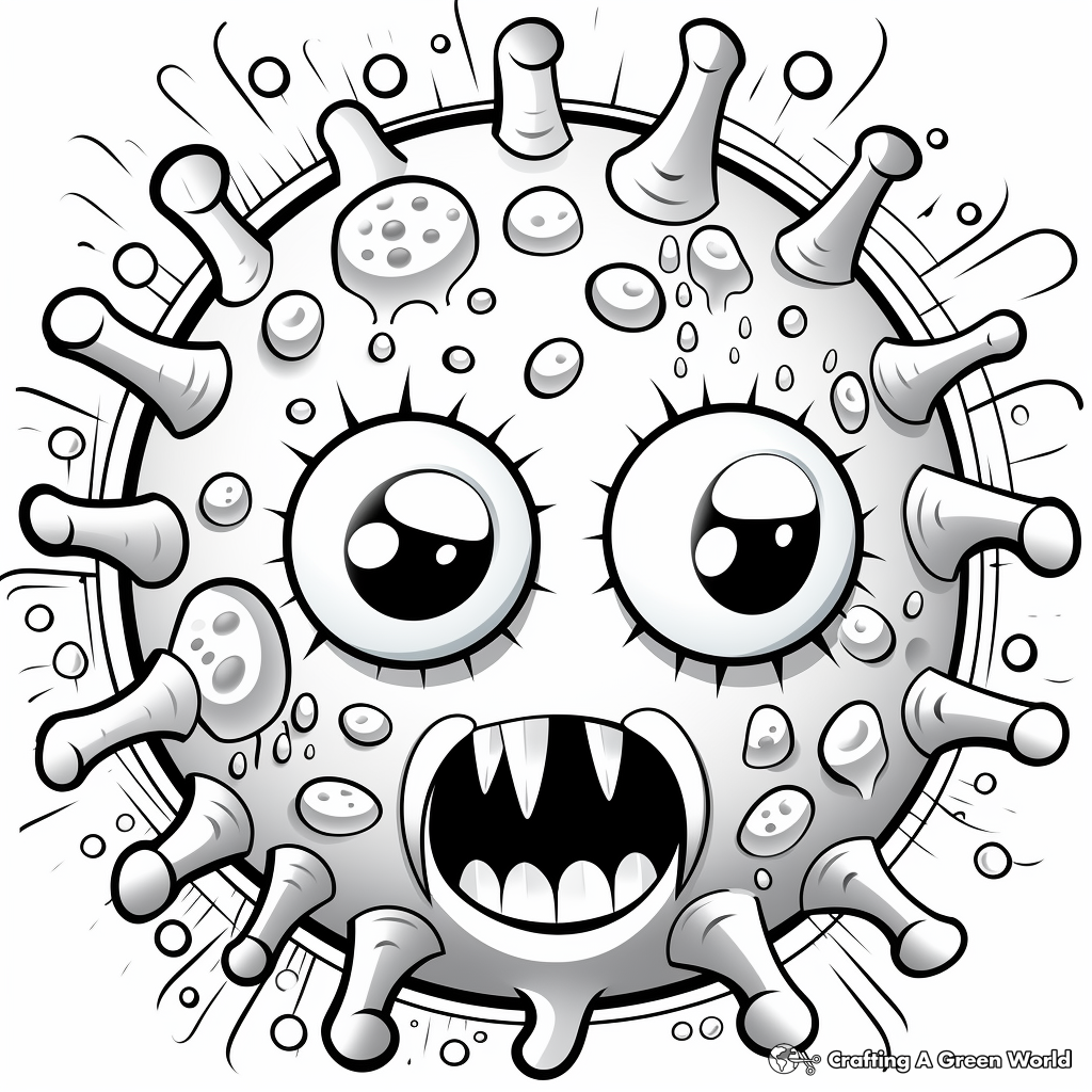 Printable Viral Cell Coloring Pages for Artists 3