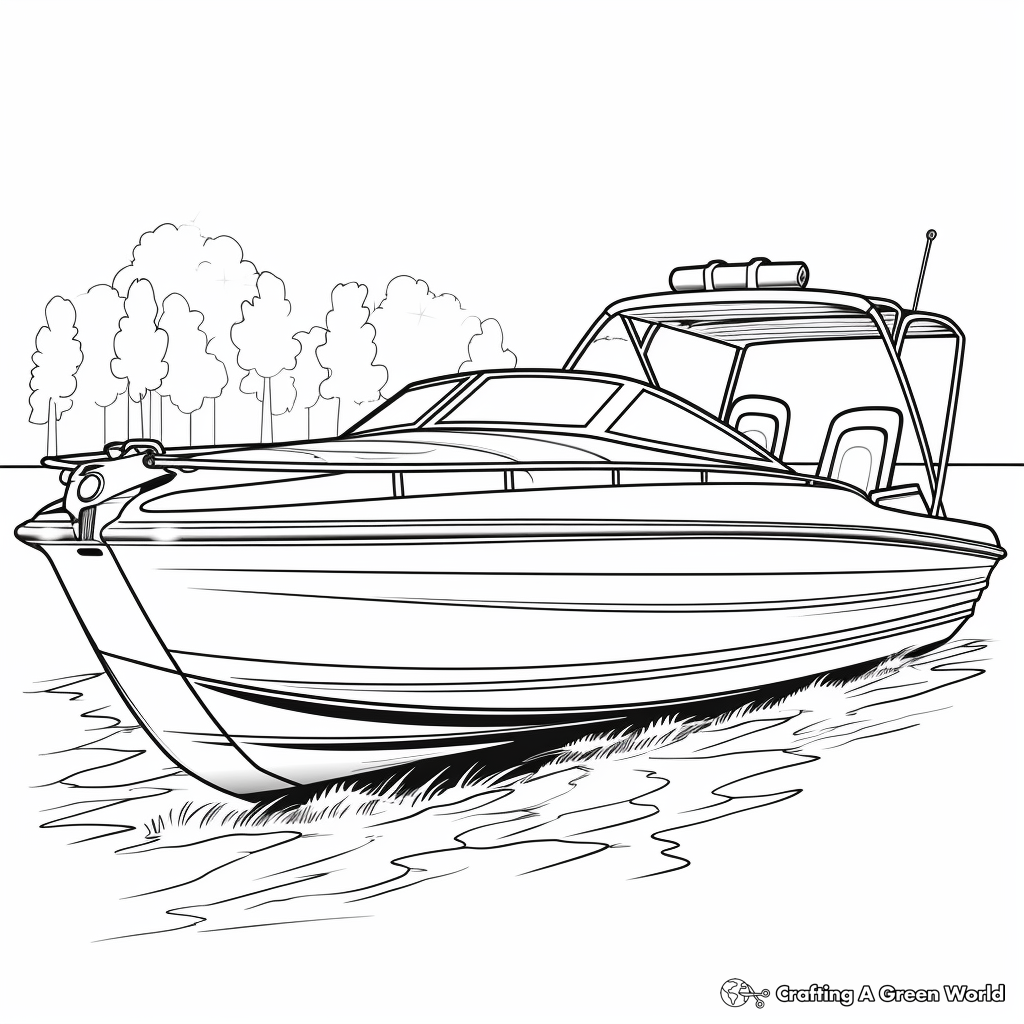 Printable Wakeboard Boat Coloring Pages 3