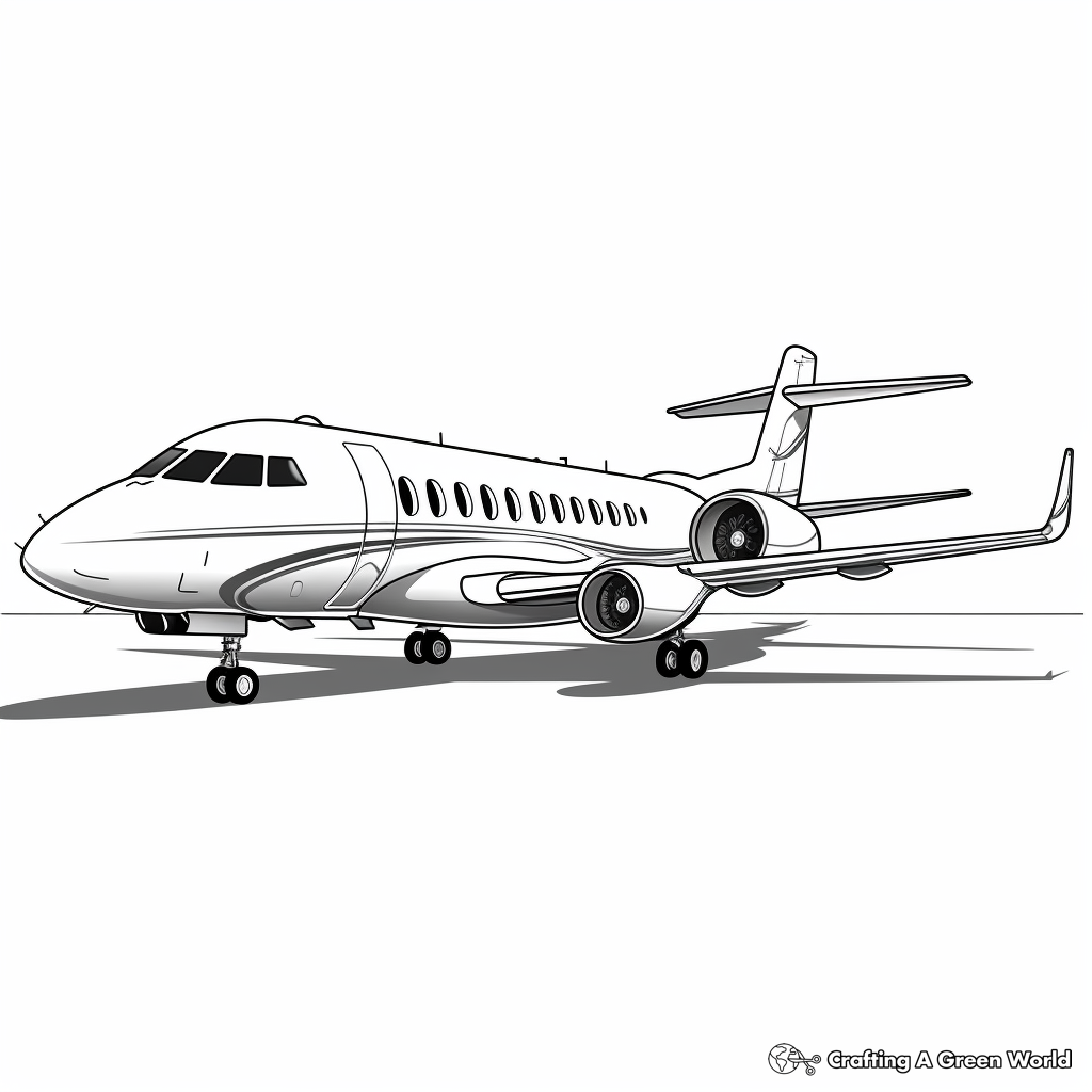 Private Jet Luxury Airplane Coloring Pages 2