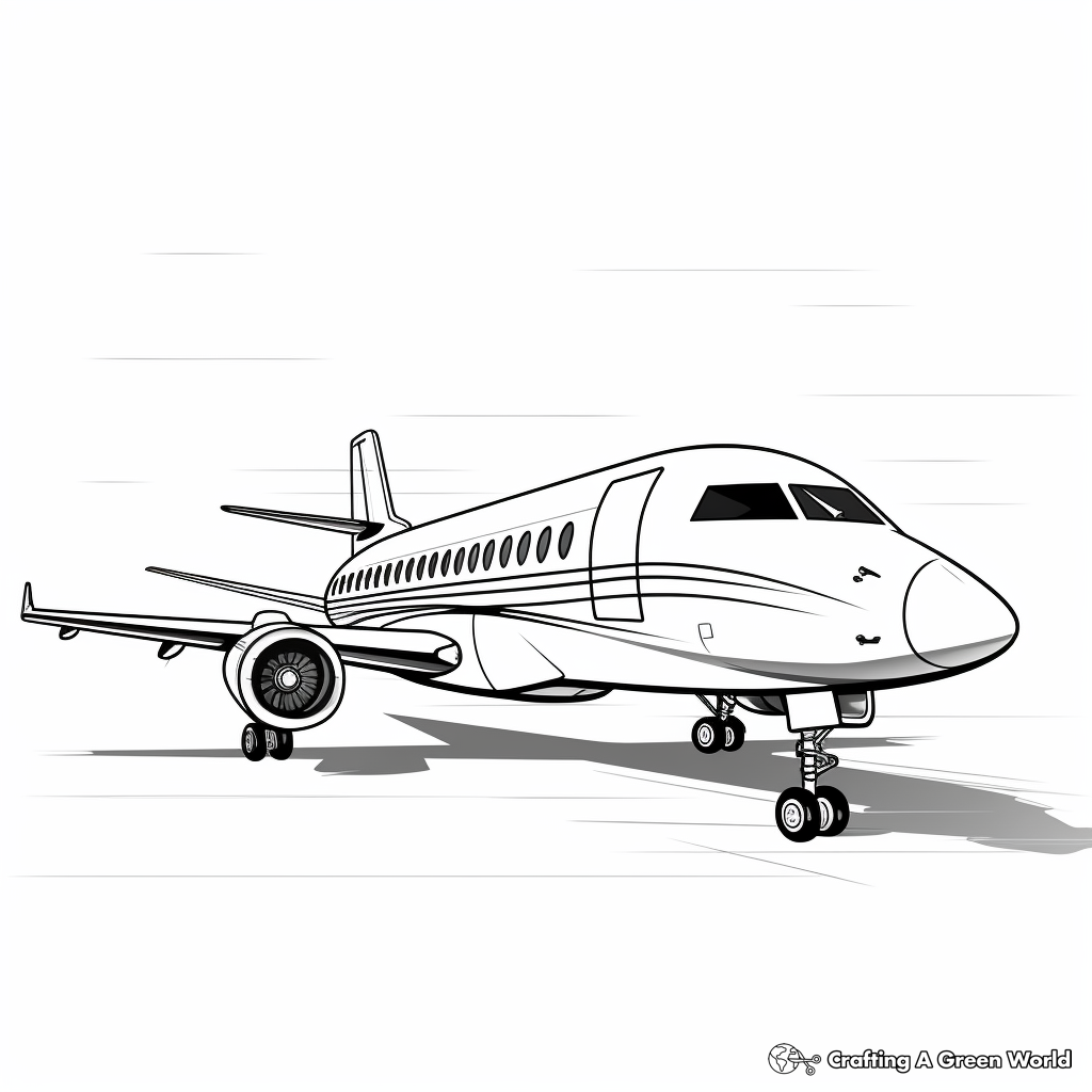 Private Jet Luxury Airplane Coloring Pages 3