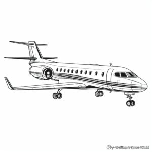 Private Jet Luxury Airplane Coloring Pages 4