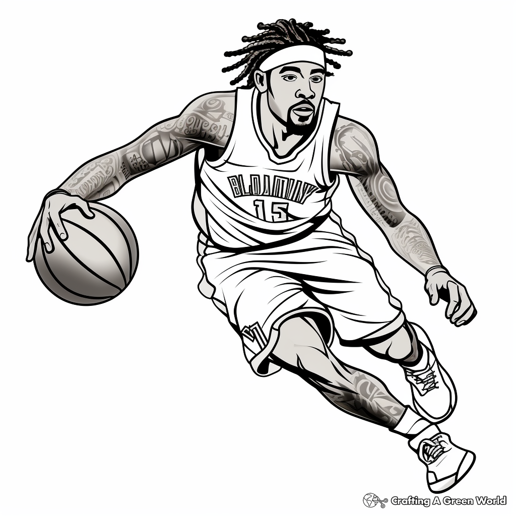 Professional NBA Player Coloring Pages 1
