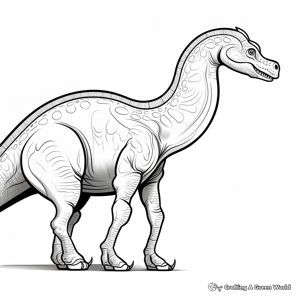 Profile View of Iguanodon Coloring Pages 1