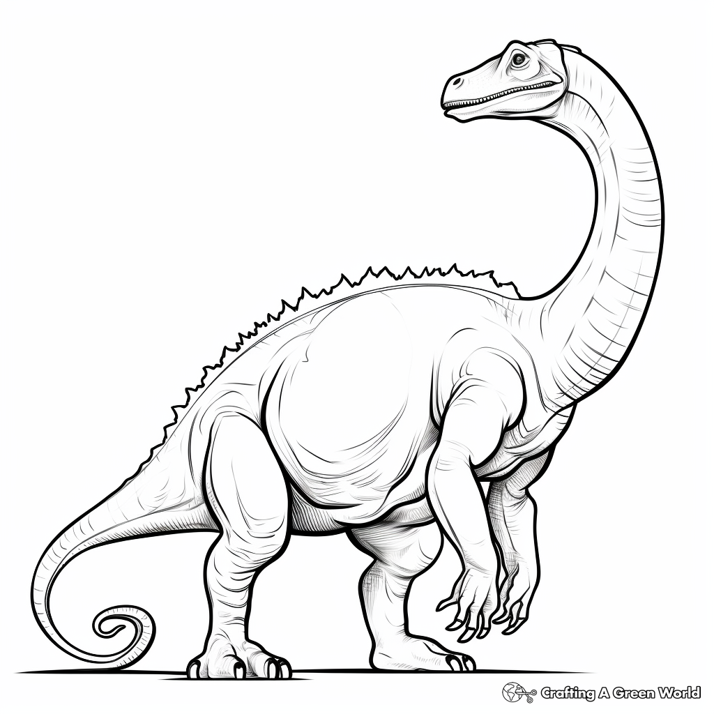 Profile View of Iguanodon Coloring Pages 2