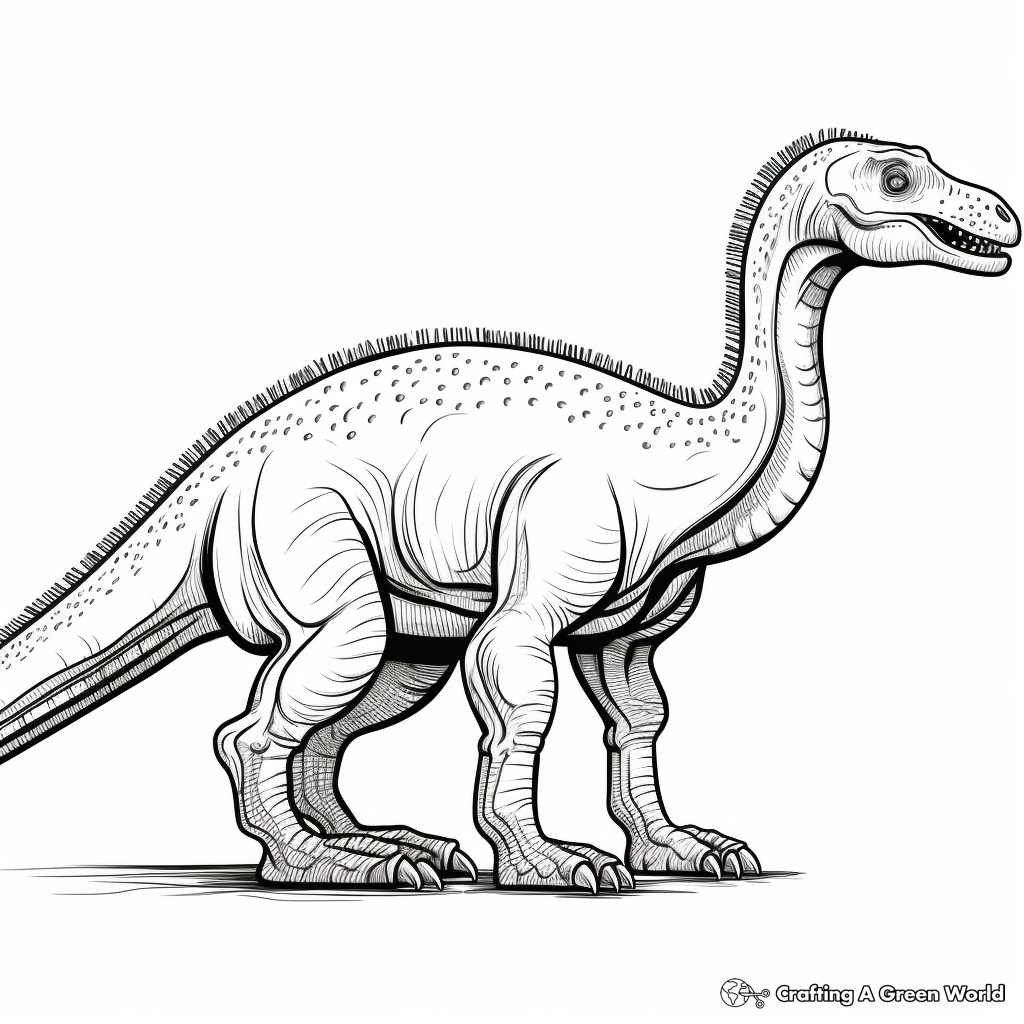 Profile View of Iguanodon Coloring Pages 4