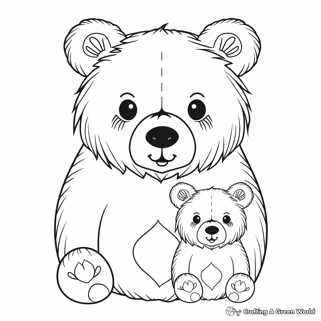 Protective Mama Bear Coloring Pages 2