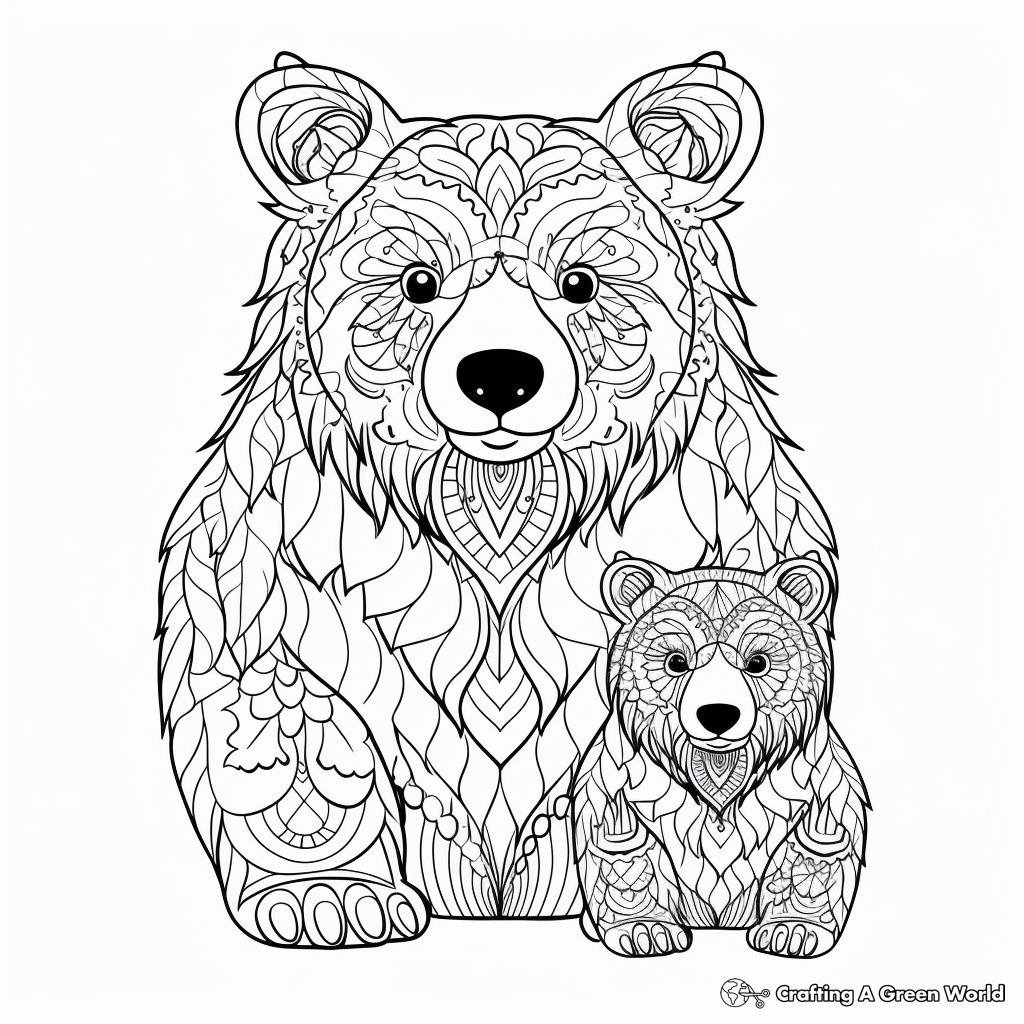 Protective Mama Bear Coloring Pages 3
