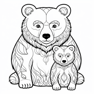 Protective Mama Bear Coloring Pages 4