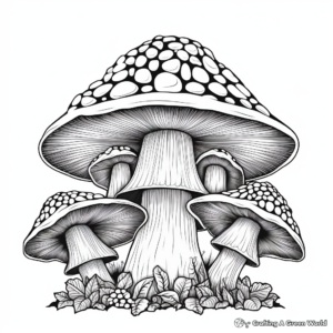 Psychedelic Mushroom Coloring Pages for Adults 4