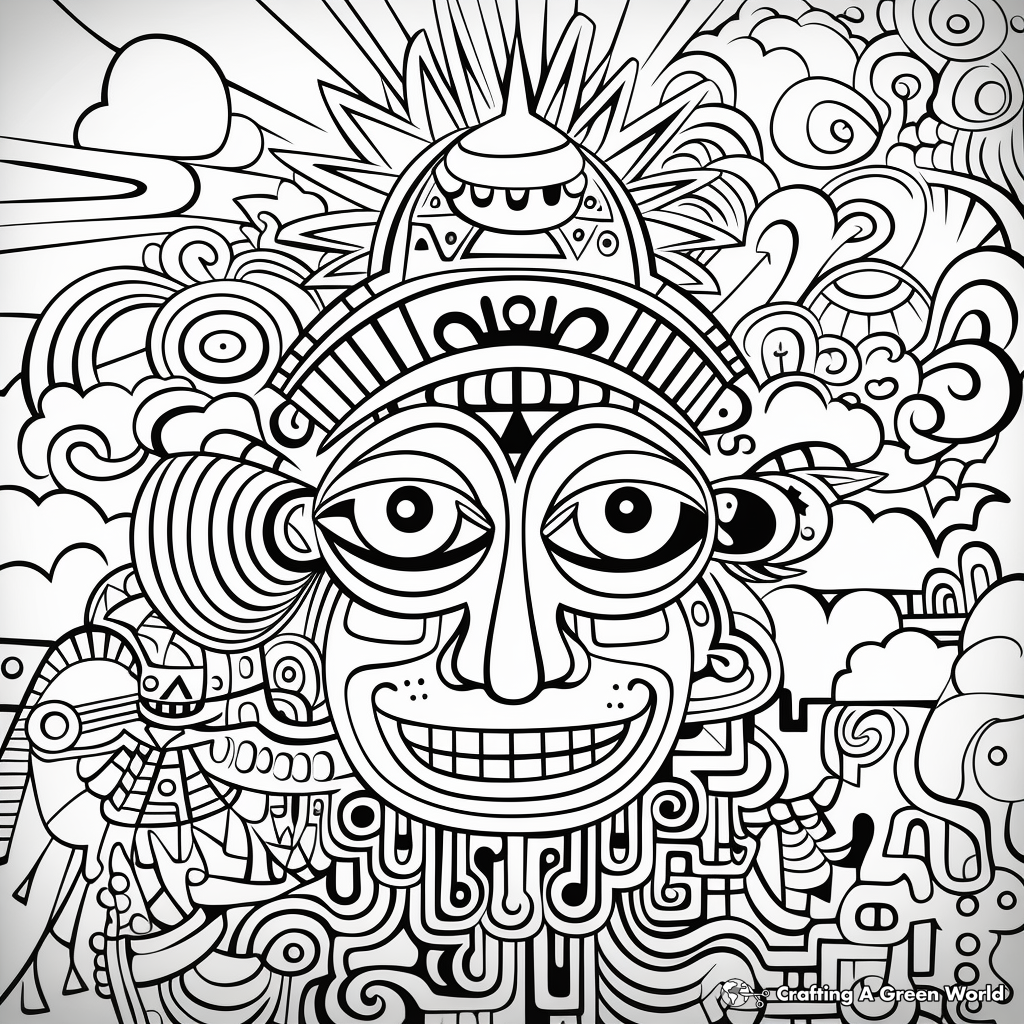 Psychedelic Pattern Coloring Pages 4
