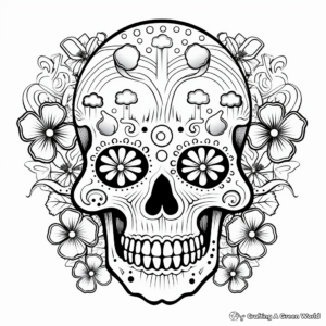 Psychedelic Skull Coloring Pages for Adults 2