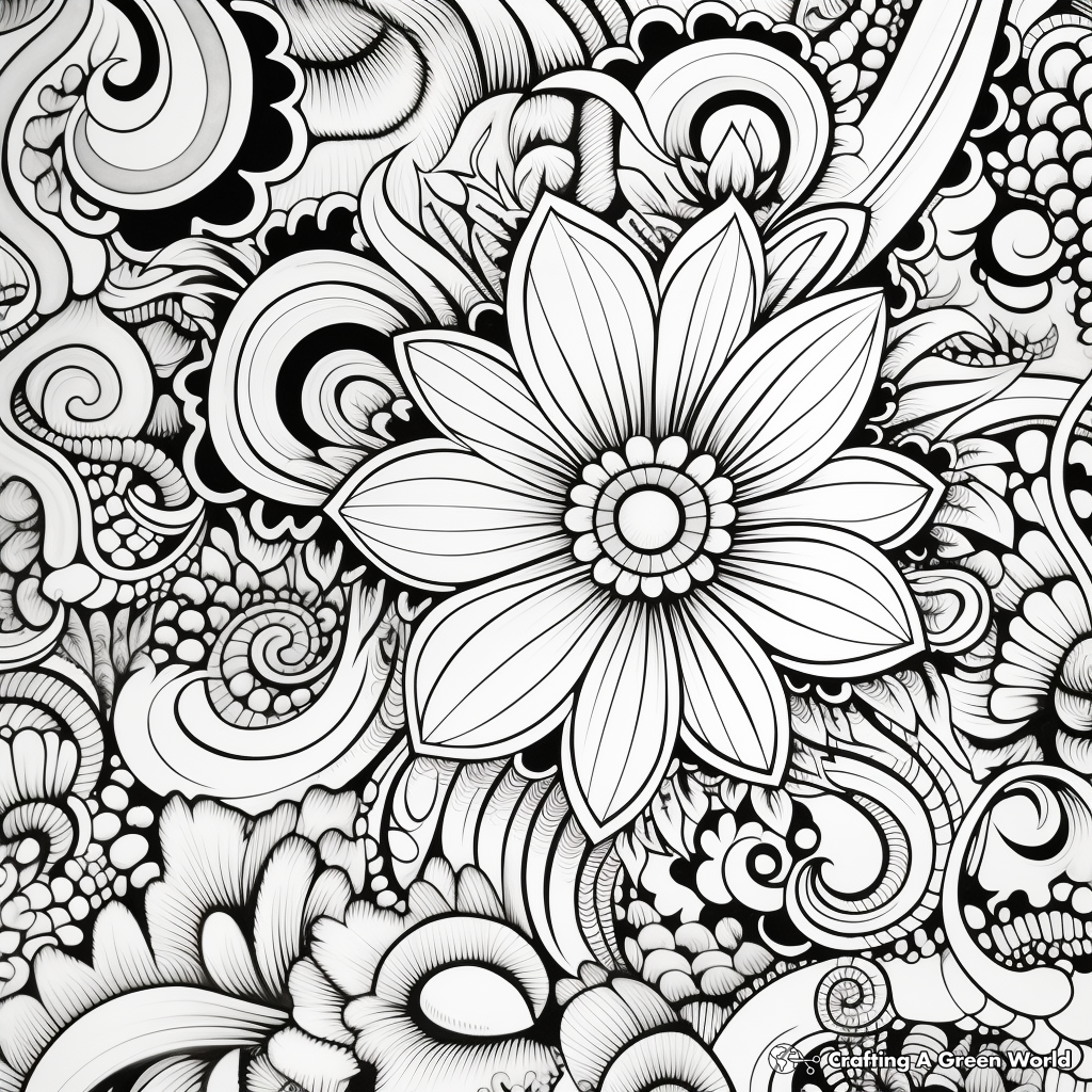 Psychedelic Tie Dye Coloring Pages 4