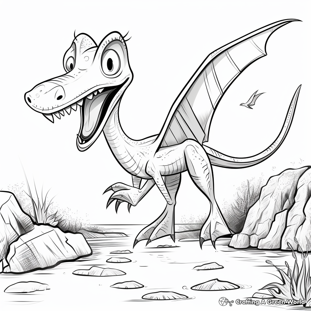 Pteranodon Fossil Coloring Pages 2