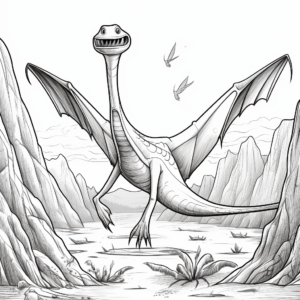 Pteranodon Nesting: Landscape Coloring Pages 1