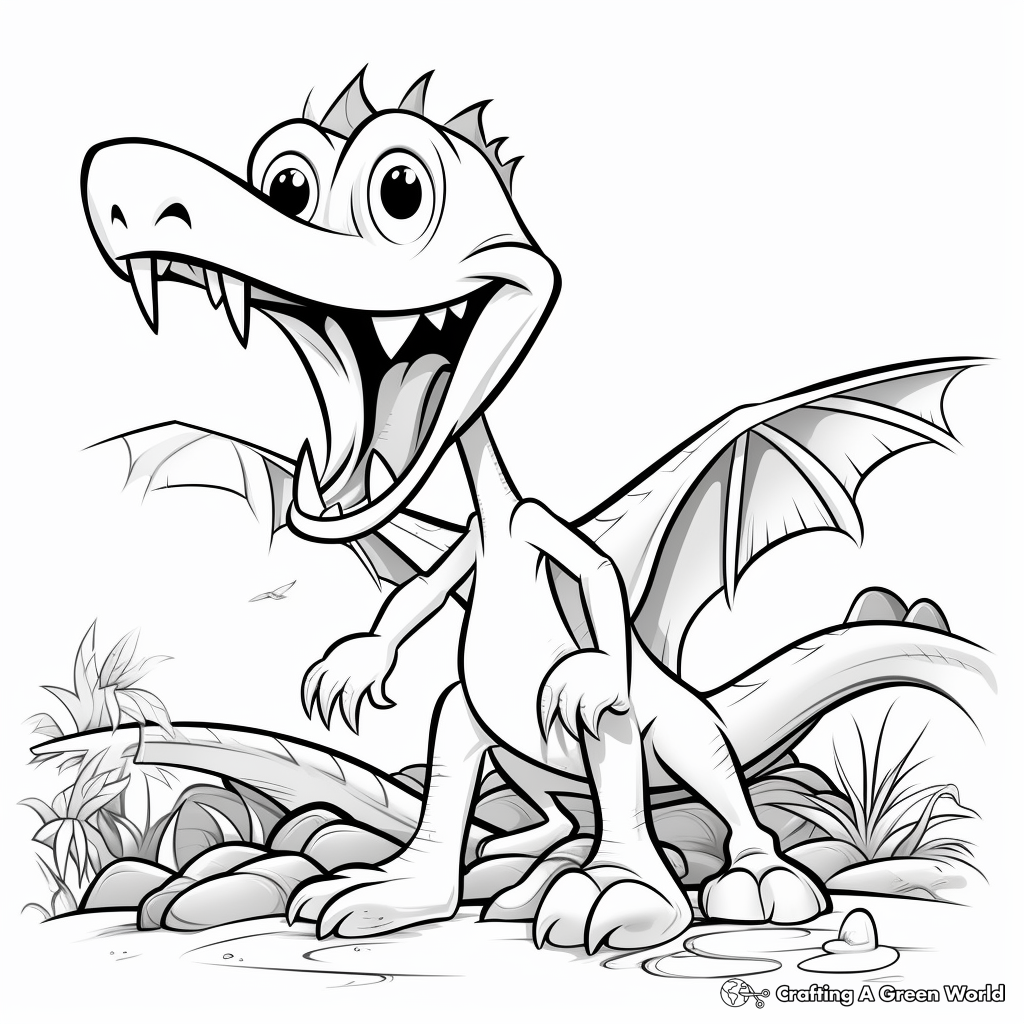 Pterodactyl and Dinosaur Friends Coloring Pages 3