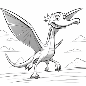 Pterodactyl Flying High Coloring Pages 2