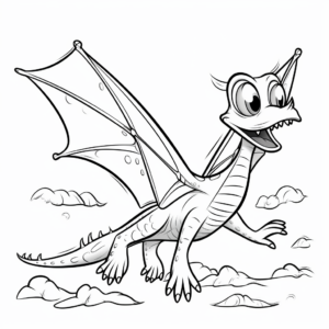 Pterodactyl Flying High Coloring Pages 3